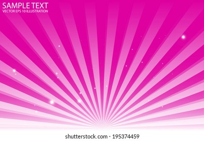 Abstract pink sun rise background vector illustration - Vector pink star burst background template