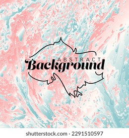 Abstract pink and teal background with marble effect and place for your text. Nice fresh background for banner flyer header or social media status with abstract shape around the title