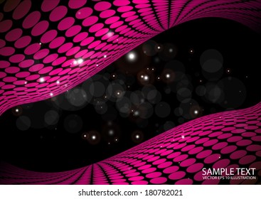 Abstract  pink  techno doted  space background  illustration - Vector pink background illustration futuristic  template