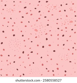 Abstract Pink Terrazzo Seamless Vector pattern With Random Scattered Dots in Various Shades