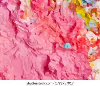 Abstract pink texture background. Digital painting in oil painting style. Art template with textured brush strokes. Design for printed pictures, postcards, wallpapers, textile print, etc.