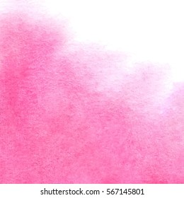 Abstract pink texture, hand painted watercolor background, greeting card or invitation template, vector illustration