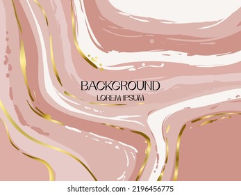 Abstract pink tone and gold liquid luxury background