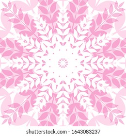 Abstract Pink Tone Leaves Tile Background Design For Vector 