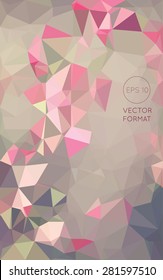 Abstract pink triangular low poly style vector background,Vector illustration