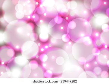 abstract pink vector background with bokeh lights