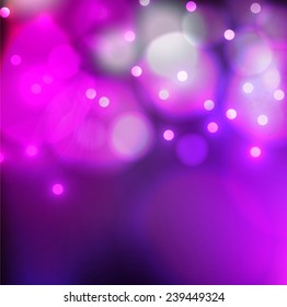 abstract pink vector background with bokeh lights and glare