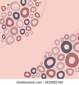 Abstract pink vector background with color circles. For social media, stories, advertising, card, poster, backdrop, wallpaper, packaging, web, banner, mockup.