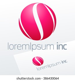 Abstract pink vector logo. Emblem for Media, Fashion, Cosmetics