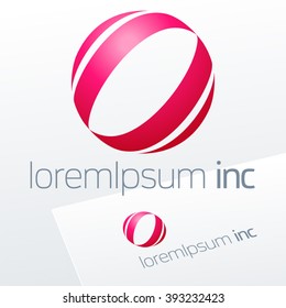 Abstract pink vector logo. Emblem for Media, Fashion, Cosmetics