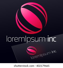 Abstract pink vector logo. Emblem for Media, Fashion, Cosmetics