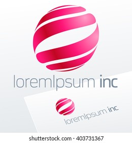 Abstract pink vector logo. Emblem for Media, Fashion, Cosmetics