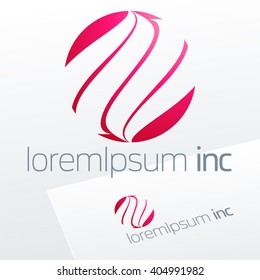 Abstract pink vector logo. Emblem for Media, Fashion, Cosmetics