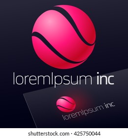 Abstract pink vector logo. Emblem for Media, Fashion, Cosmetics