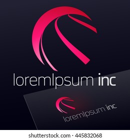 Abstract pink vector logo. Emblem for Media, Fashion, Cosmetics