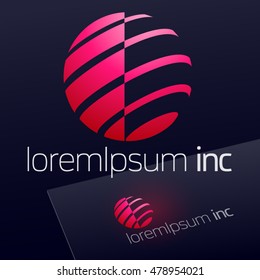 Abstract pink vector logo. Emblem for Media, Fashion, Cosmetics