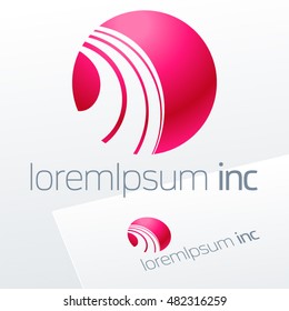Abstract pink vector logo. Emblem for Media, Fashion, Cosmetics