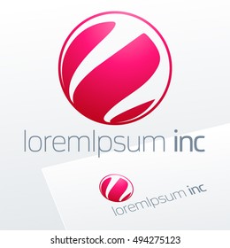 Abstract pink vector logo. Emblem for Media, Fashion, Cosmetics