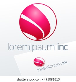 Abstract pink vector logo. Emblem for Media, Fashion, Cosmetics