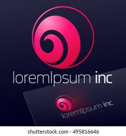 Abstract pink vector logo. Emblem for Media, Fashion, Cosmetics