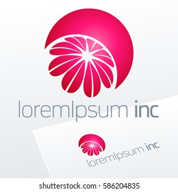 Abstract pink vector logo. Emblem for Media, Fashion, Cosmetics