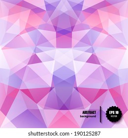 Abstract pink vector pattern, wallpaper. Geometric triangle mosaic background