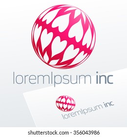 Abstract pink vector sign. Logo for Fashion, Cosmetics