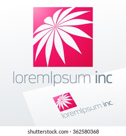 Abstract pink vector sign. Logo for Media, Fashion, Cosmetics
