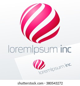 Abstract pink vector sign. Logo for Media, Fashion, Cosmetics