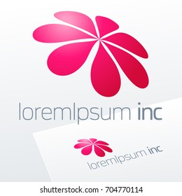 Abstract pink vector sign. Logo for Media, Fashion, Cosmetics
