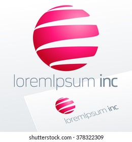 Abstract pink vector sign on white background. Logo for Beauty, Fashion, Cosmetic and Media activity