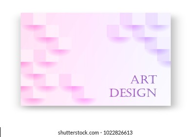 Abstract pink and violet  background with brick shadow texture. Vector 3d white geometric backdrop. Simple clean white texture.