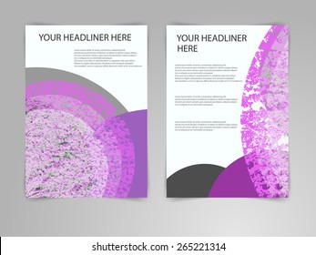 Abstract pink and violet Brochure Flyer design vector template in A4 size. Eco, biology, beauty and medicine concept.