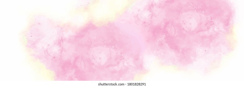 Abstract pink watercolor background texture on white, hand painted on paper