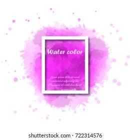 Abstract pink watercolor background with white border for illustrator graphic vector design