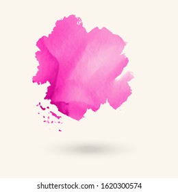 Abstract pink watercolor element for web design. Vector illustration.