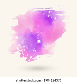Abstract pink watercolor element for web design. Vector illustration.