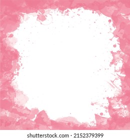 Abstract pink watercolor frame for invitation card
