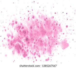 Abstract pink watercolor hand paint texture, isolated on white background, watercolor textured backdrop, watercolor drop, traced, vector eps 10