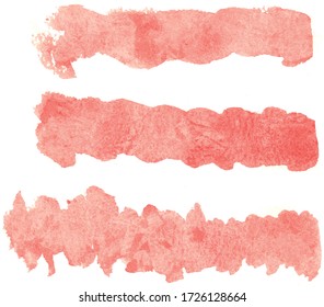 Abstract pink watercolor hand paint texture, isolated on white background, watercolor textured backdrop, watercolor drop, traced, vector eps 10
