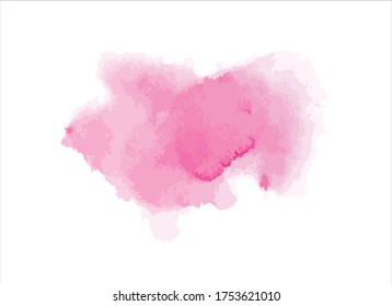 Abstract pink watercolor on white background.