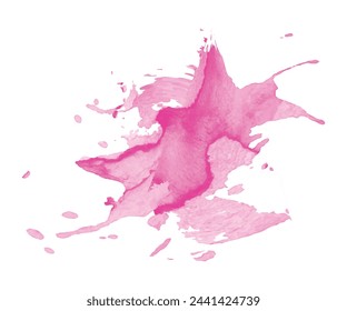 Abstract pink watercolor on white background.This is watercolor splash.It is drawn by hand