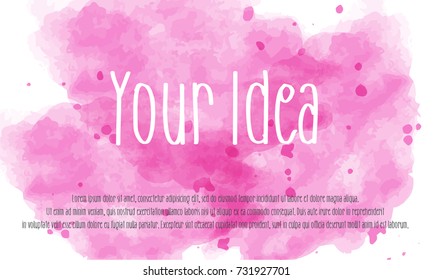 Abstract pink watercolor on white background. Color splashing on the paper.