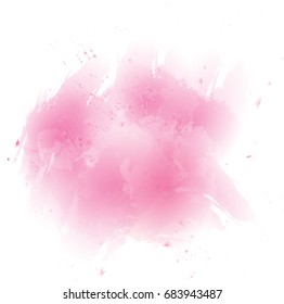 Abstract pink watercolor splash texture background.