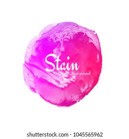 Abstract pink watercolor stain design background