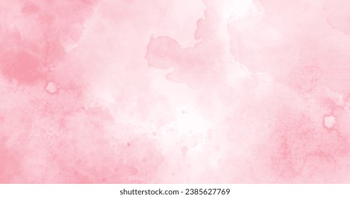 Abstract pink watercolor vector art background for cards, flyer, poster, banner and cover design. Hand drawn flower illustration for Valentines Day. Watercolour brush strokes. Rose. Flower backdrop.