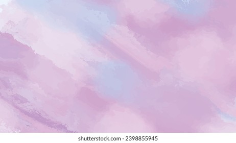 Abstract pink watercolor vector art background. Fantasy smooth light pink and blue shades watercolor paper textured illustration for grunge design, vintage card, templates.