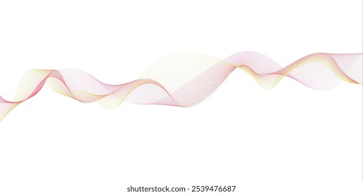 Abstract pink wave background. Dynamic flowing pink lines on white background.
