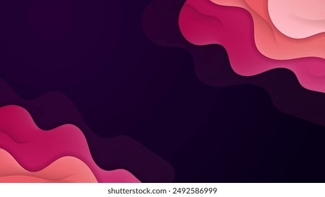 Abstract pink wave curve background with 3d overlap layers. Vector abstract graphic design banner pattern presentation background wallpaper web template.