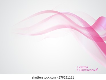 Abstract pink wave design element. Vector illustration.